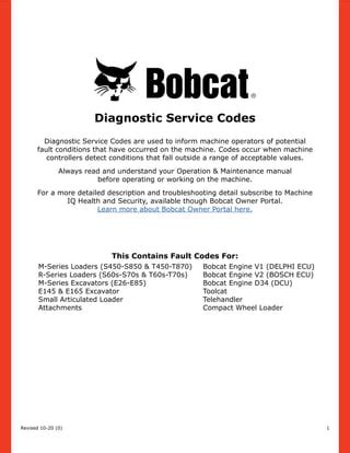 bobcat t450 error code list